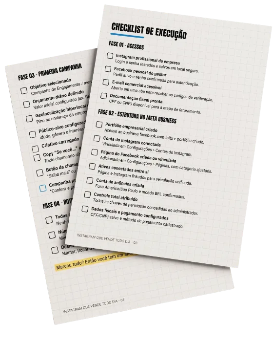 Checklist da primeira campanha